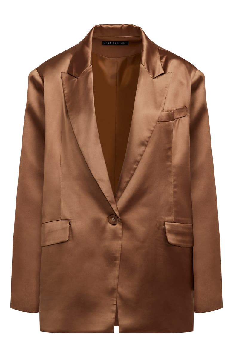LIONESS NYC Oversize Satin Blazer, Alternate, color, 