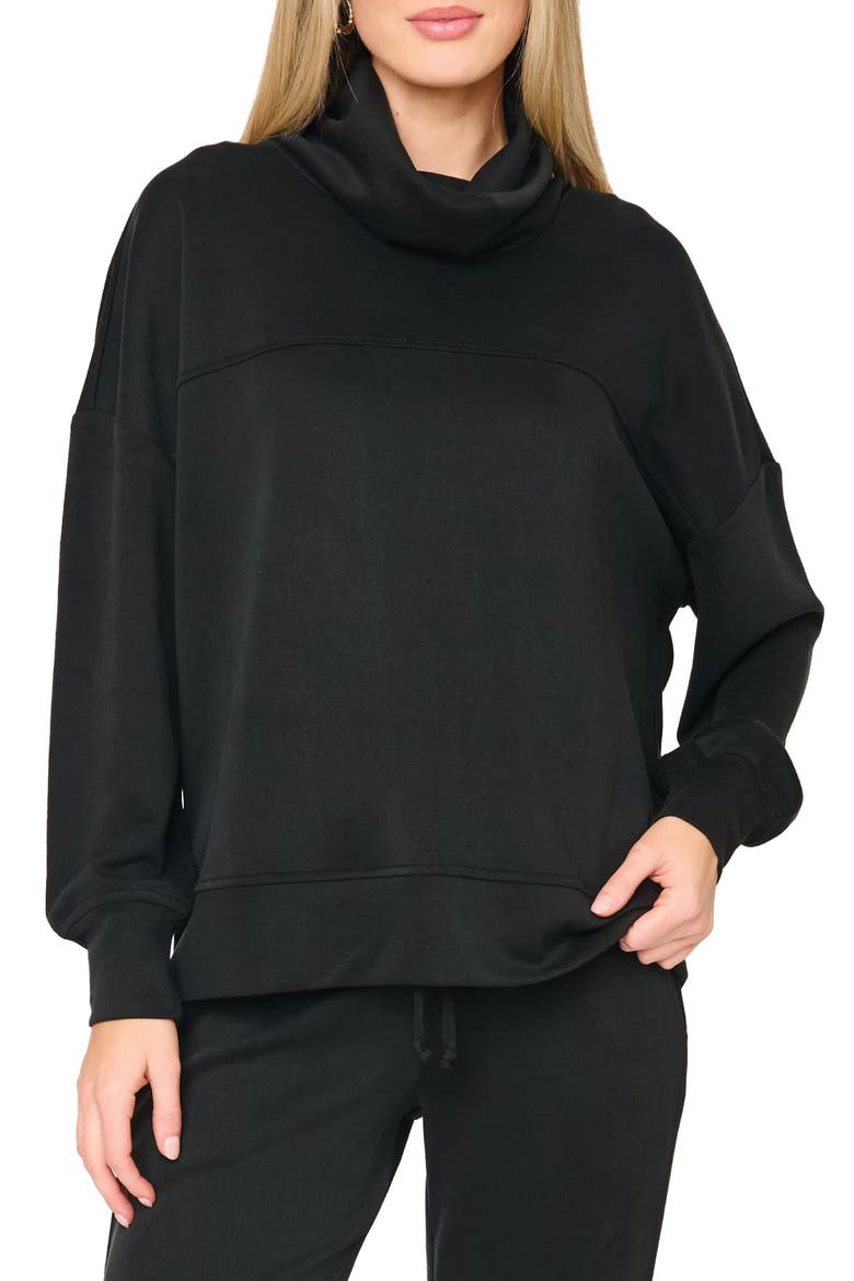 Cowl Neck Sweatshirt, Main, color, BLACK