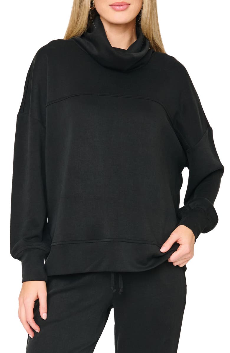 GIBSONLOOK Cowl Neck Sweatshirt, Main, color, Black