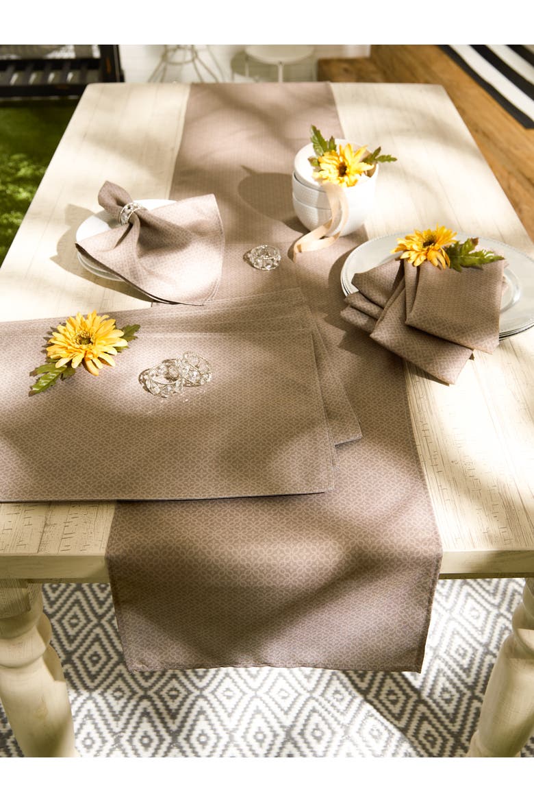 Outdoor Tonal Lattice Printed Placemat Set/6, Alternate, color, Stone