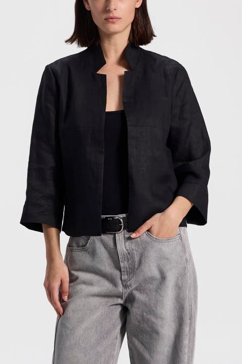 Cropped Linen Jacket