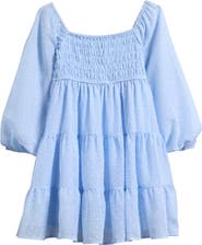 Ava & Yelly Kids' Swiss Dot Long Sleeve Dress