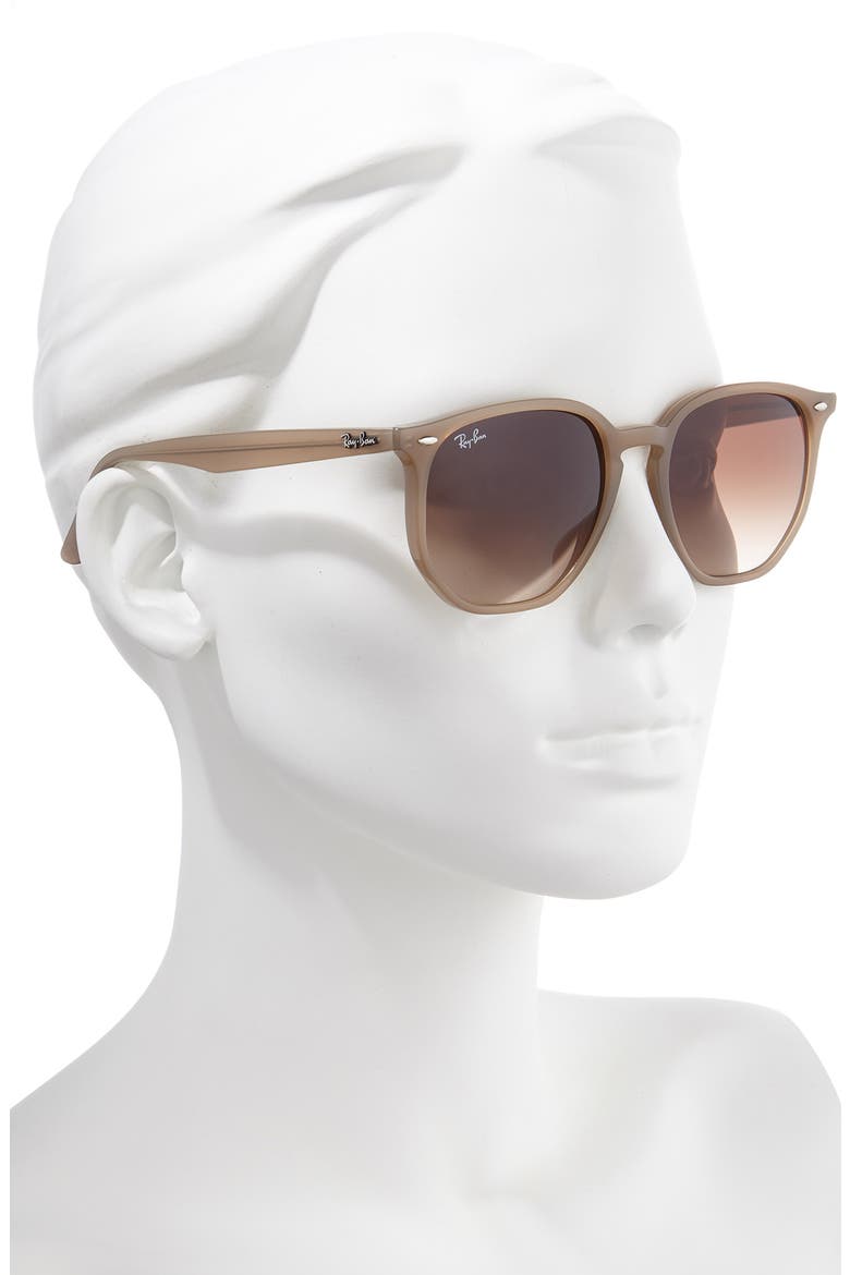 54mm Gradient Round Sunglasses, Alternate, color, OPAL BEIGE/ BROWN GRADIENT