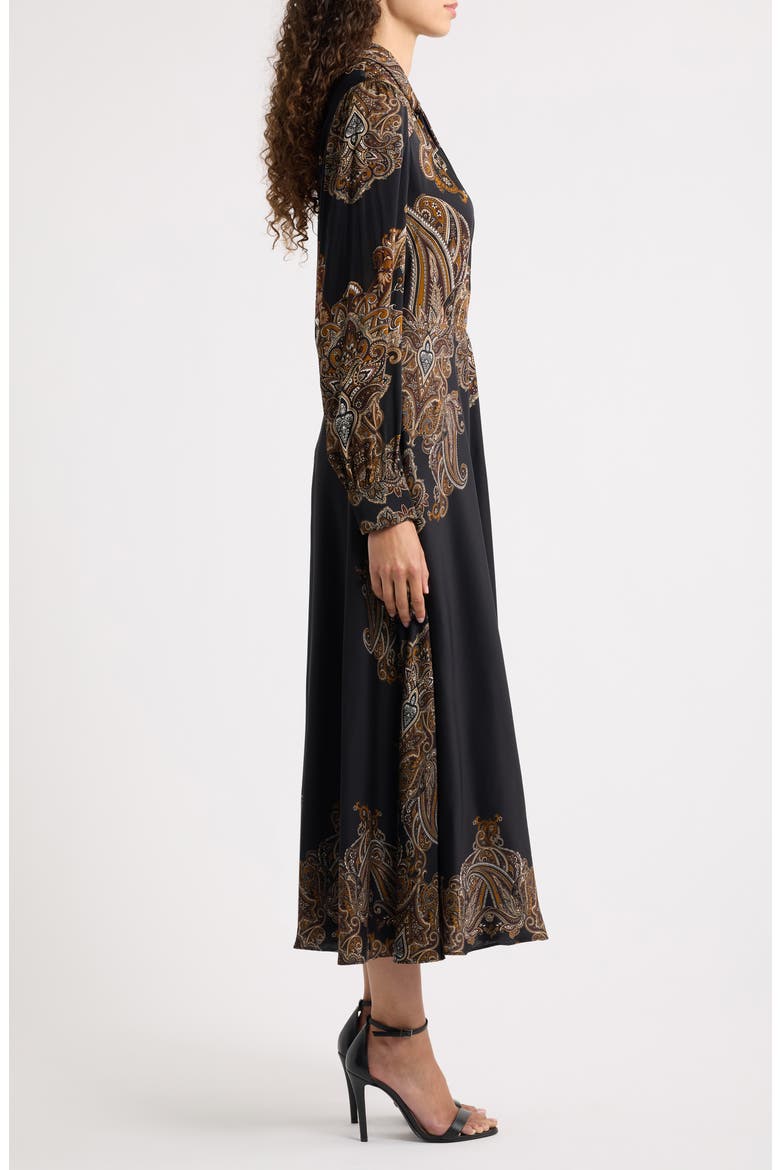 Raquel Silk Blend Midi Dress, Alternate, color, VENETIAN PAISLEY