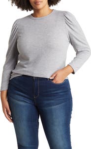 Renee C Long Sleeve Puff Shoulder Top