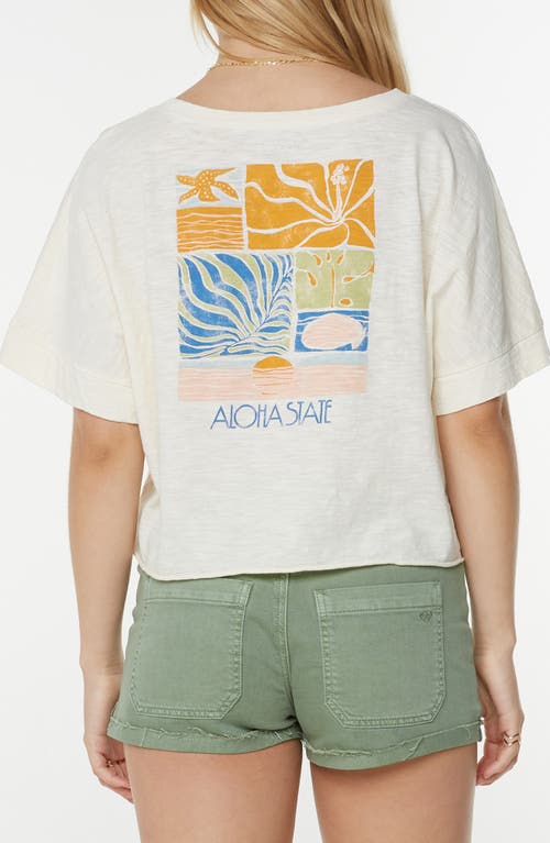 Roxy Sea Glass Oversize Cotton Graphic T-shirt In White