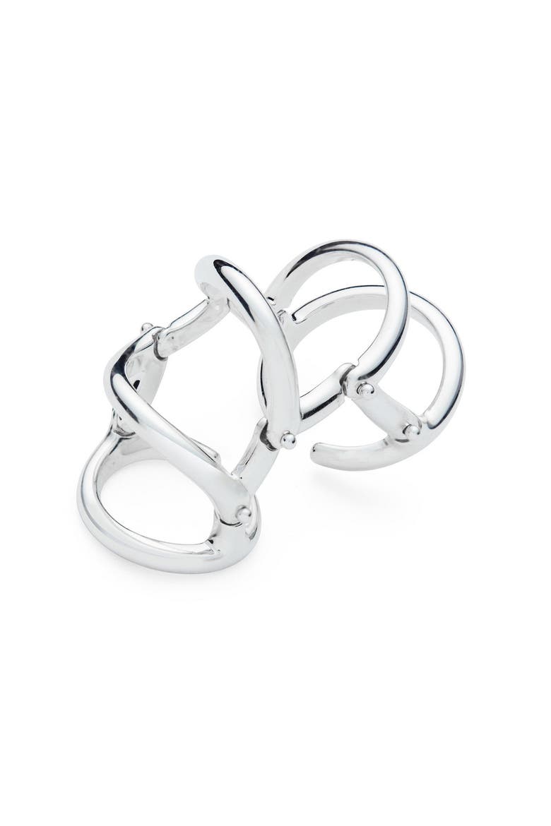 Drop Armour Ring With Double Hinge, Main, color, Sterling Silver