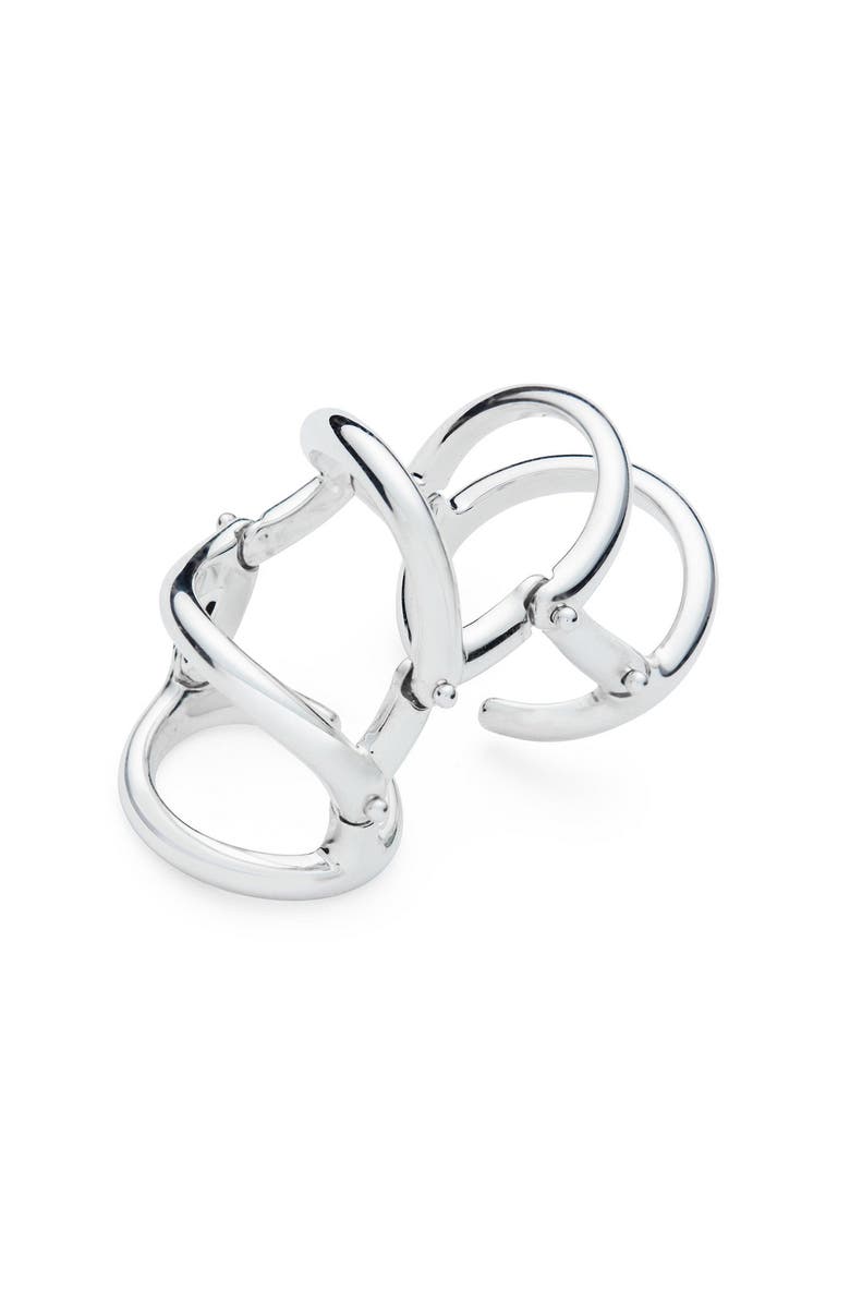 Lucy Quartermaine Drop Armour Ring With Double Hinge, Main, color, Sterling Silver