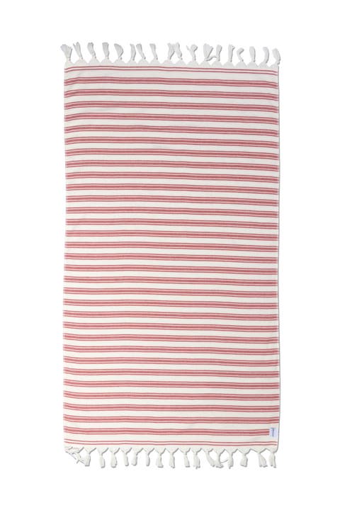Bask Striped Organic Turkish Towel with Soft Terry Cloth Back