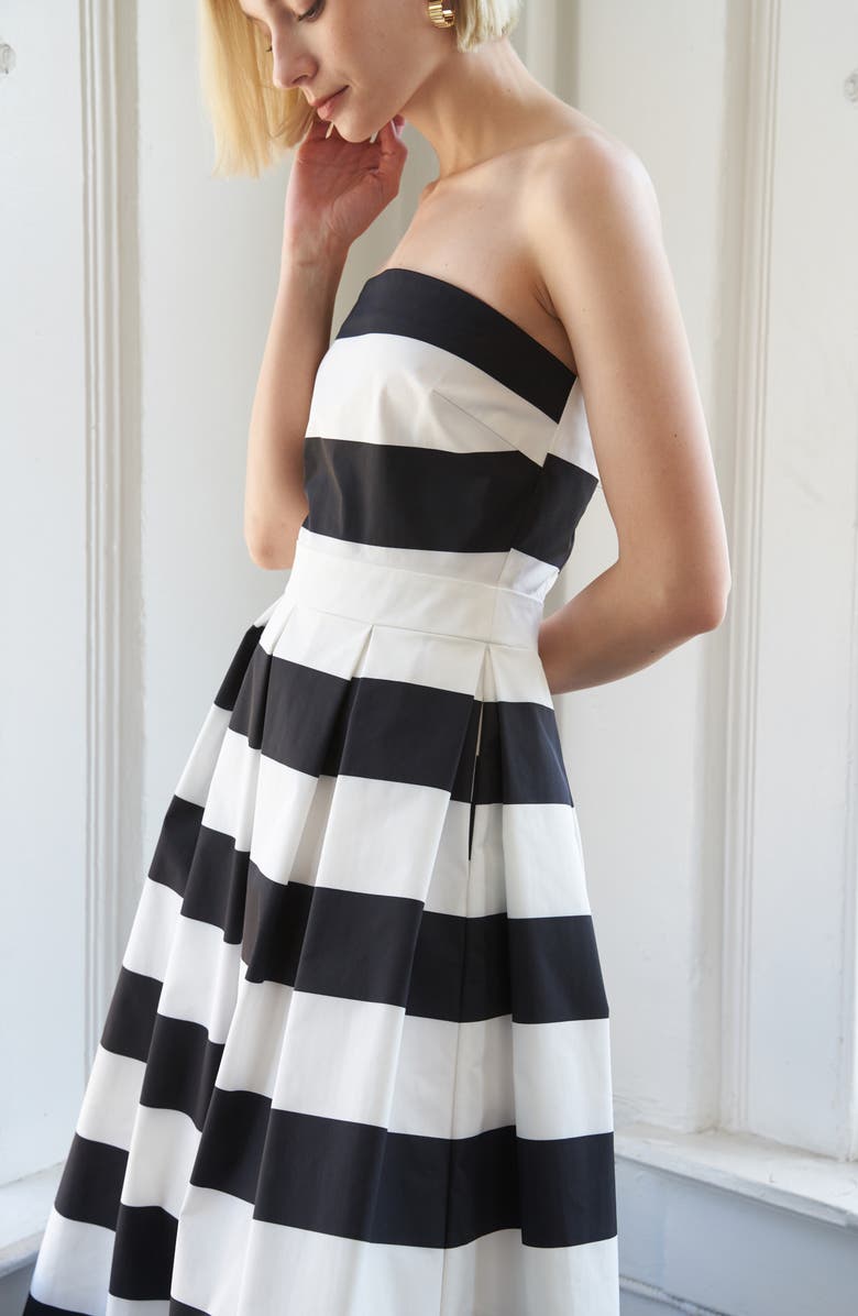 FREEMARKET Stripe Fit & Flare MIdi Dress, Alternate, color, 