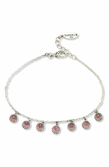 SAMUEL B. Sterling Silver Gemstone Charm Bracelet