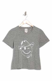 Smiley Cowboy Graphic Shrunken T-Shirt