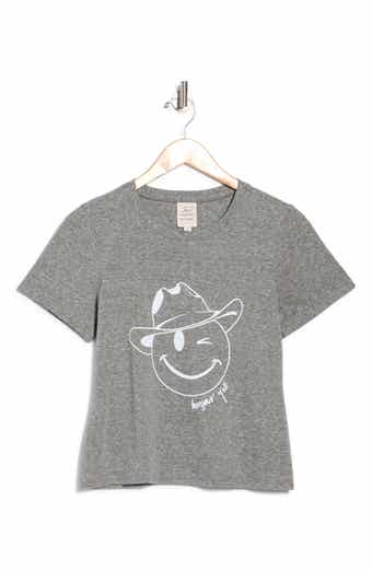 Smiley Cowboy Graphic Shrunken T-Shirt