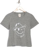 Cinq à Sept Smiley Cowboy Graphic Shrunken T-Shirt