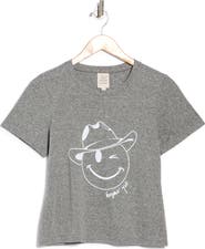 Cinq à Sept Smiley Cowboy Graphic Shrunken T-Shirt