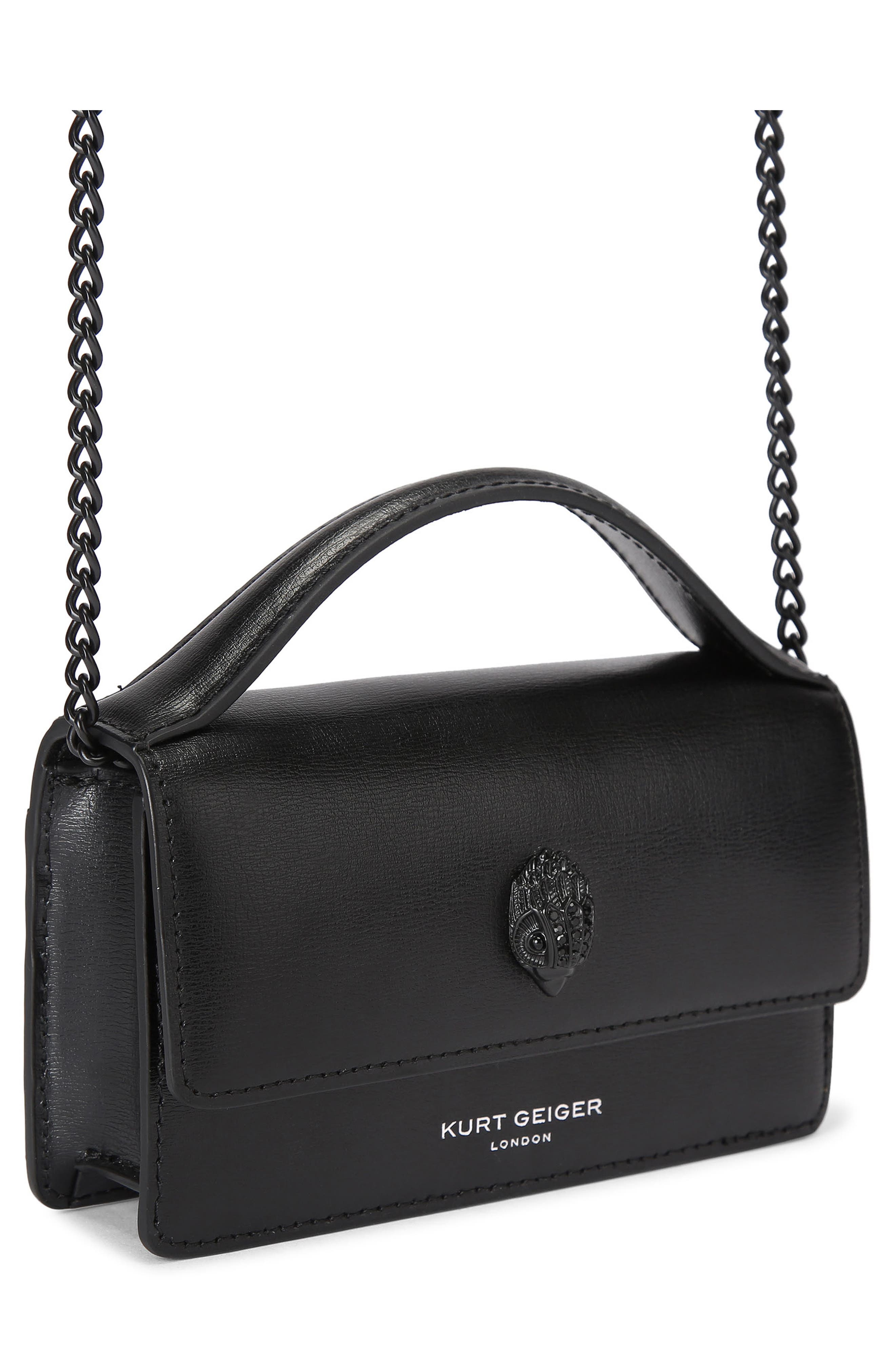 Kurt Geiger London Extrasmall Bond Top Handle Bag, Alternate, color, Black