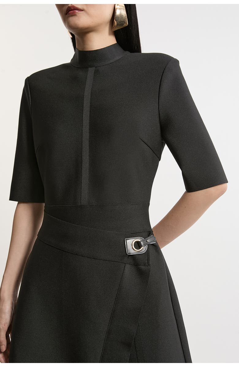 Karen Millen Asymmetric Knit Midi Dress, Alternate, color, 