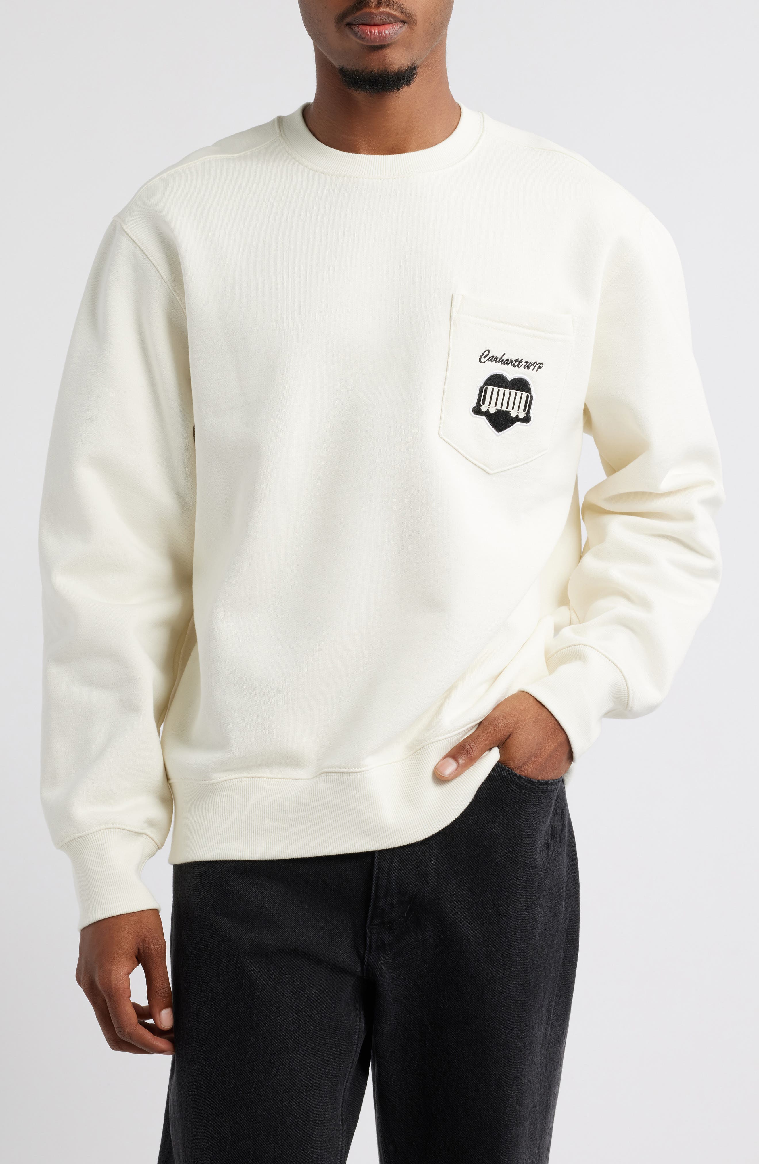 Carhartt Work In Progress Heart Train Pocket Sweatshirt in Wax 