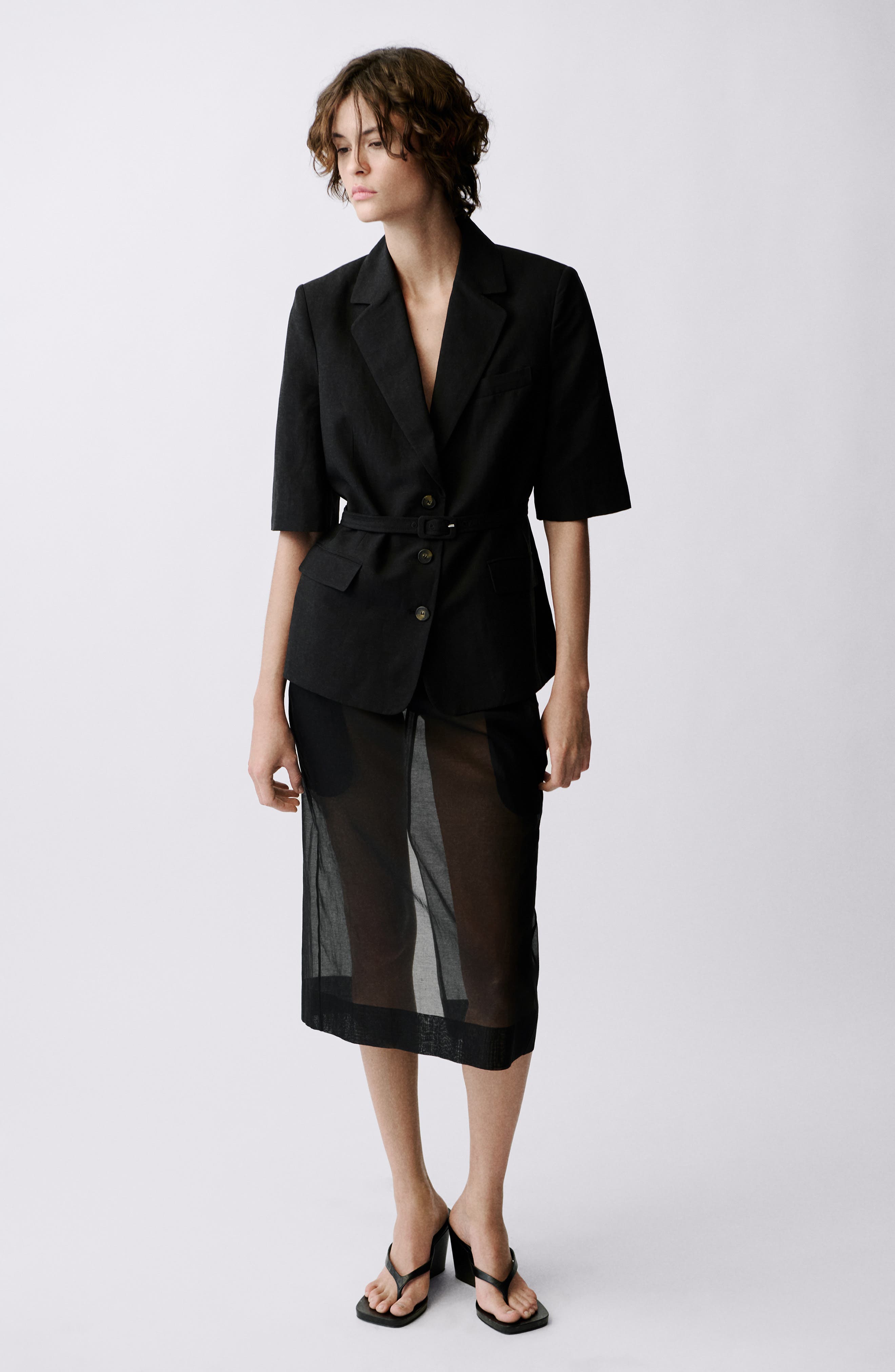 Argelia Short Sleeve Belted Blazer - image 2