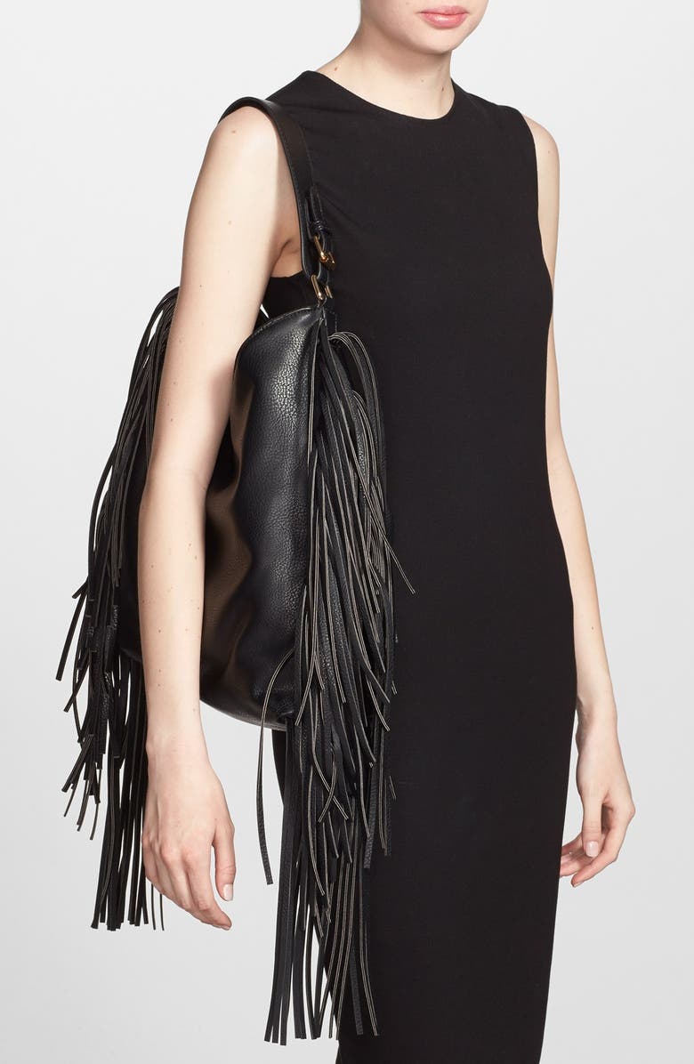 Sole Society 'Remy' Fringe Faux Leather Hobo, Alternate, color,