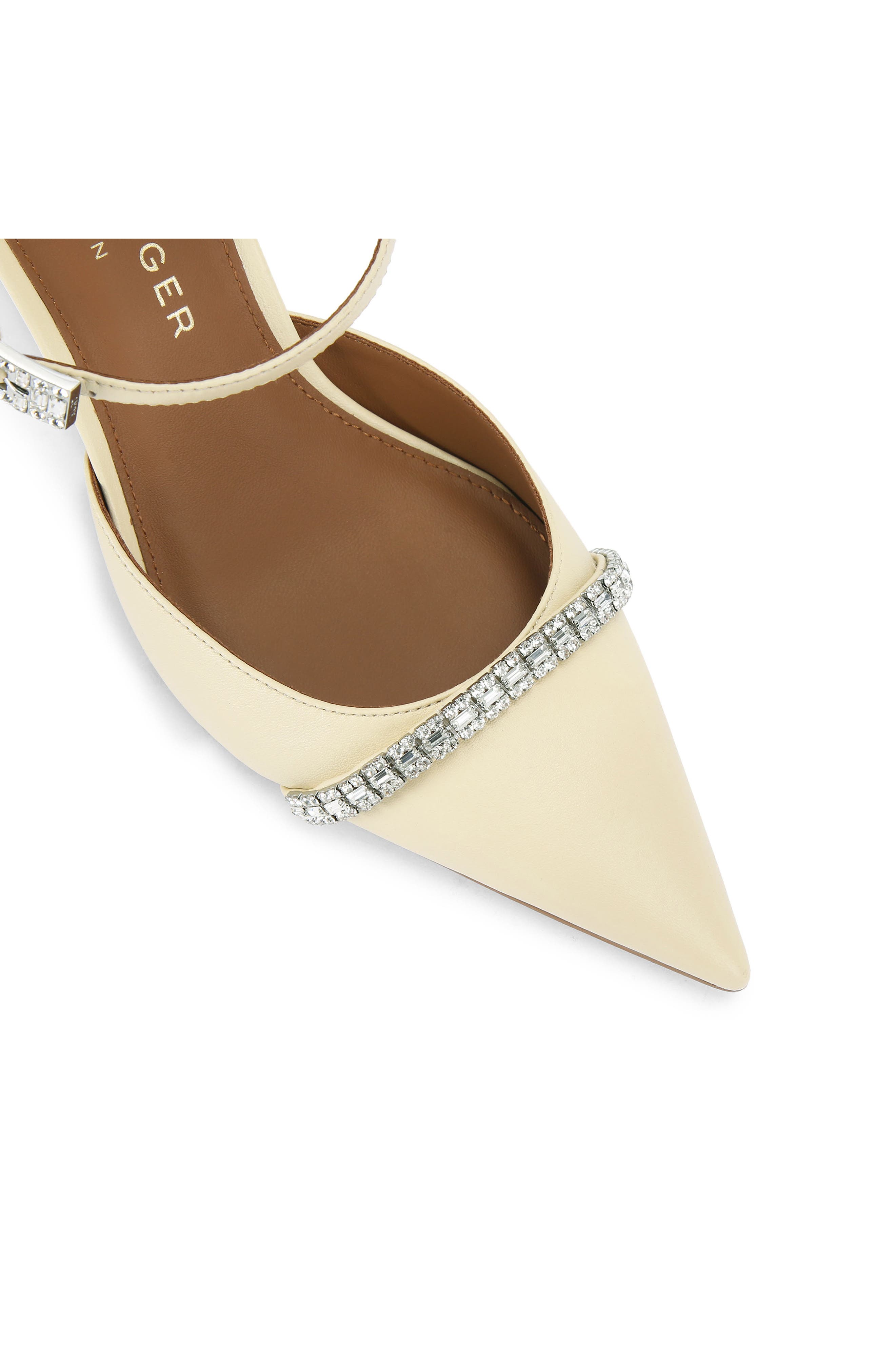 Kurt Geiger London Strass Pointed Toe Mule, Alternate, color, Natural