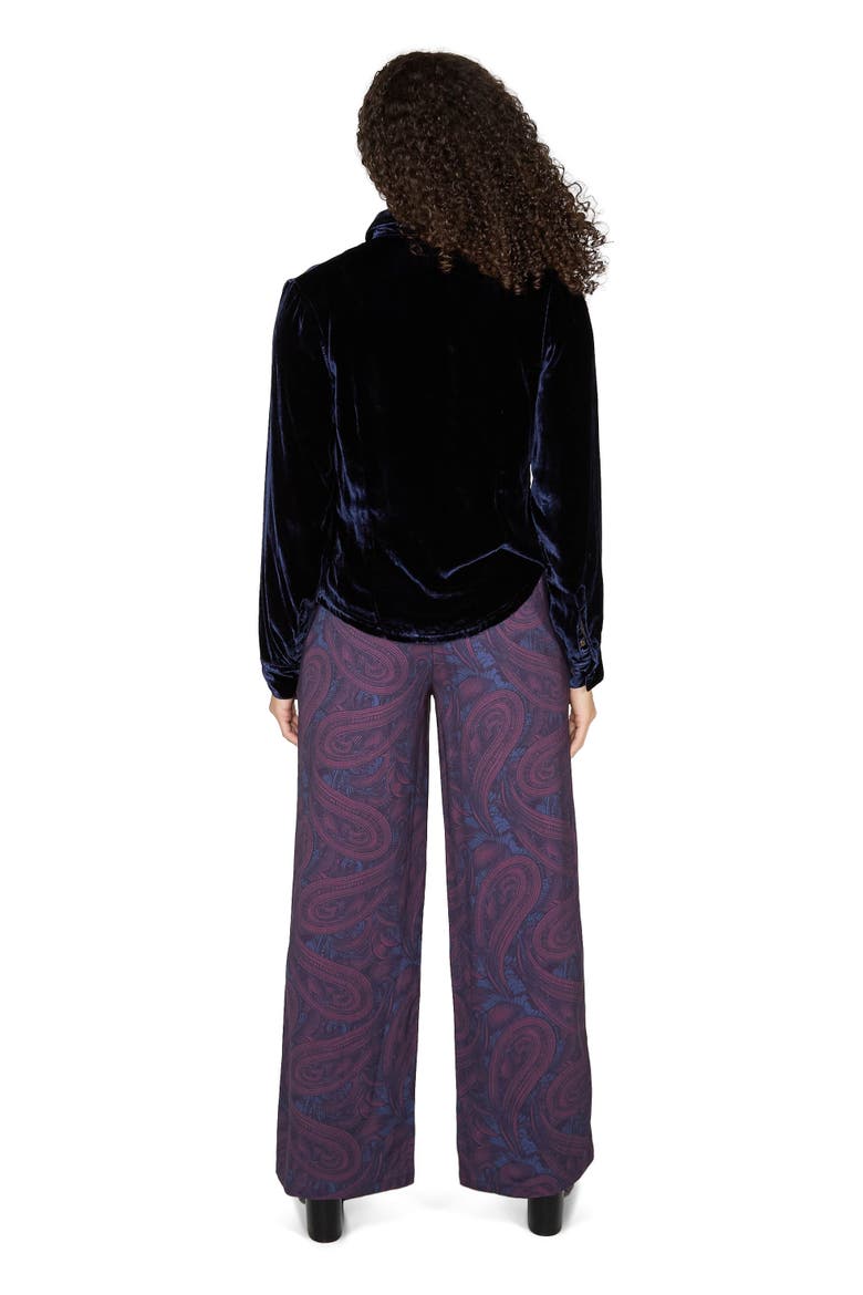 Sylvia Velvet Shirt, Alternate, color, Navy Velvet