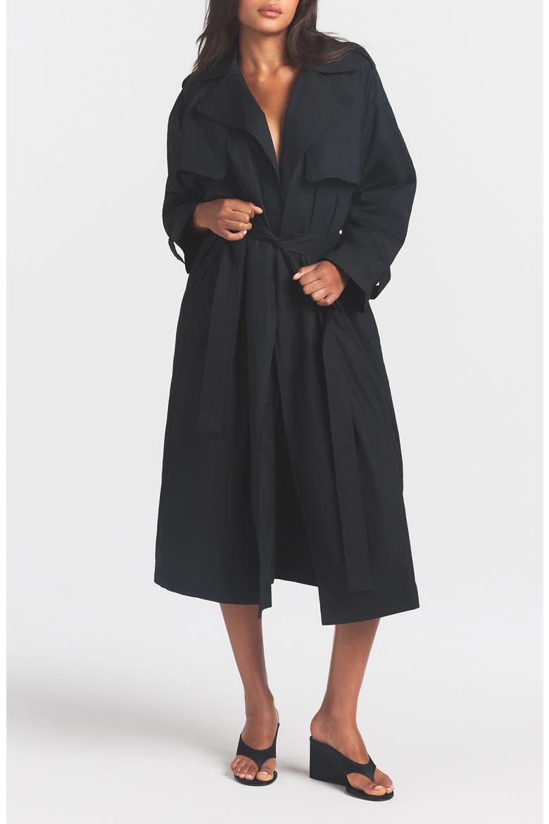 Oversize Trench Coat, Main, color, ONYX