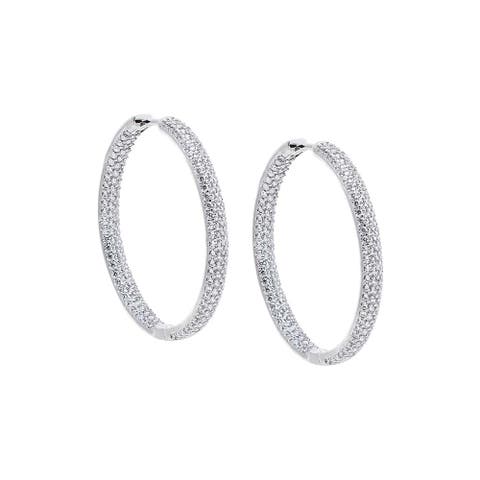 CZ Pavé Medium Hoop Earring
