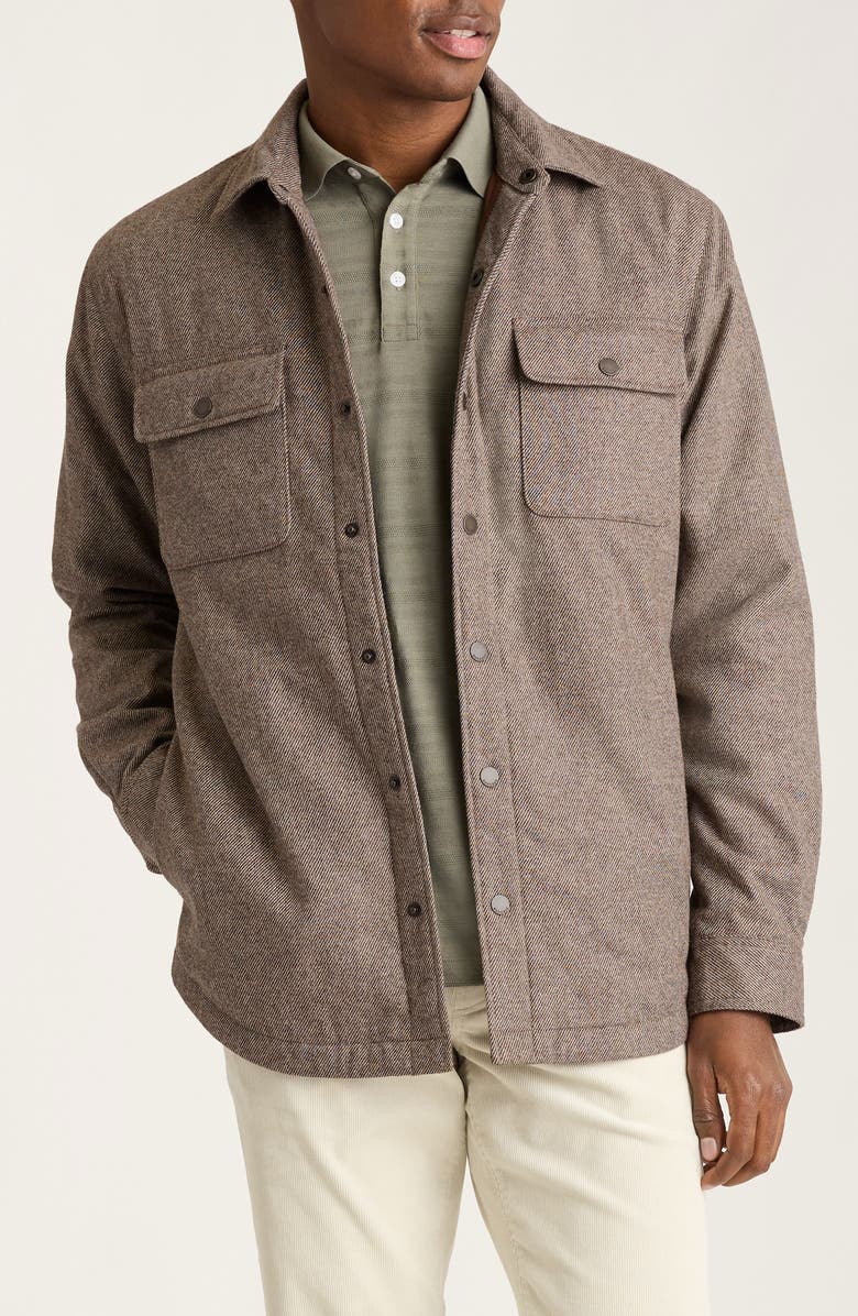 Bonobos Brushed Wool Blend Twill Shacket, Main, color, Brown Twill