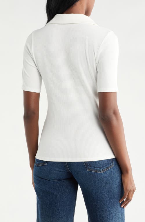 Cyrus Johnny Collar Top In White