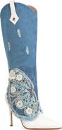 YOKI Nylan Embellished Denim Western Boot
