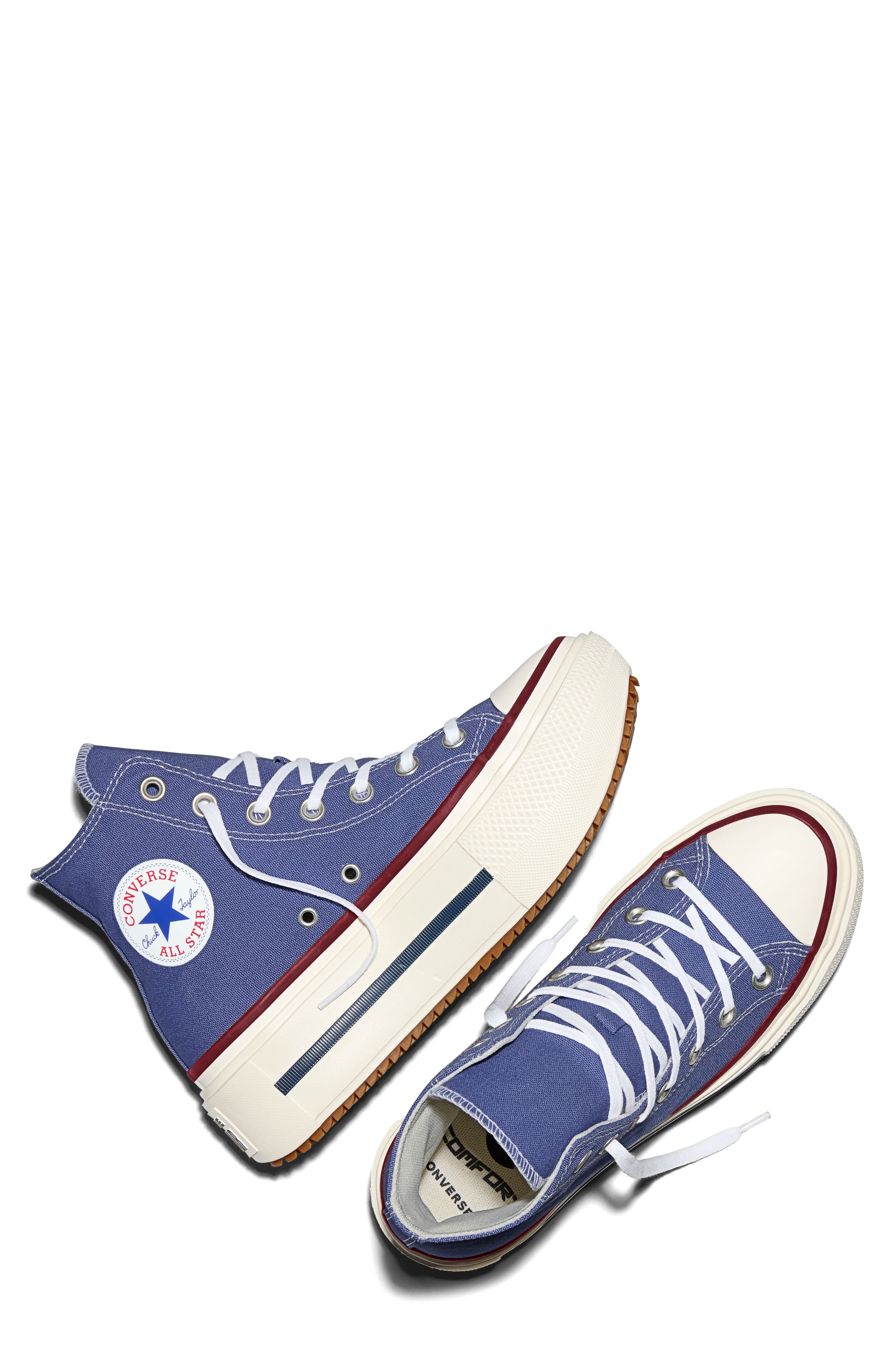 Converse Gender Inclusive Chuck Taylor All Star Lift Double Stack High Top Platform Sneaker, Alternate, color, Indigo Storm/ Egret/ Garnet