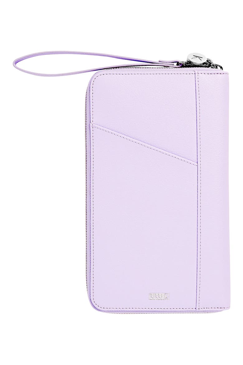 Leather Zip-Around Travel Wallet, Alternate, color, LILAC