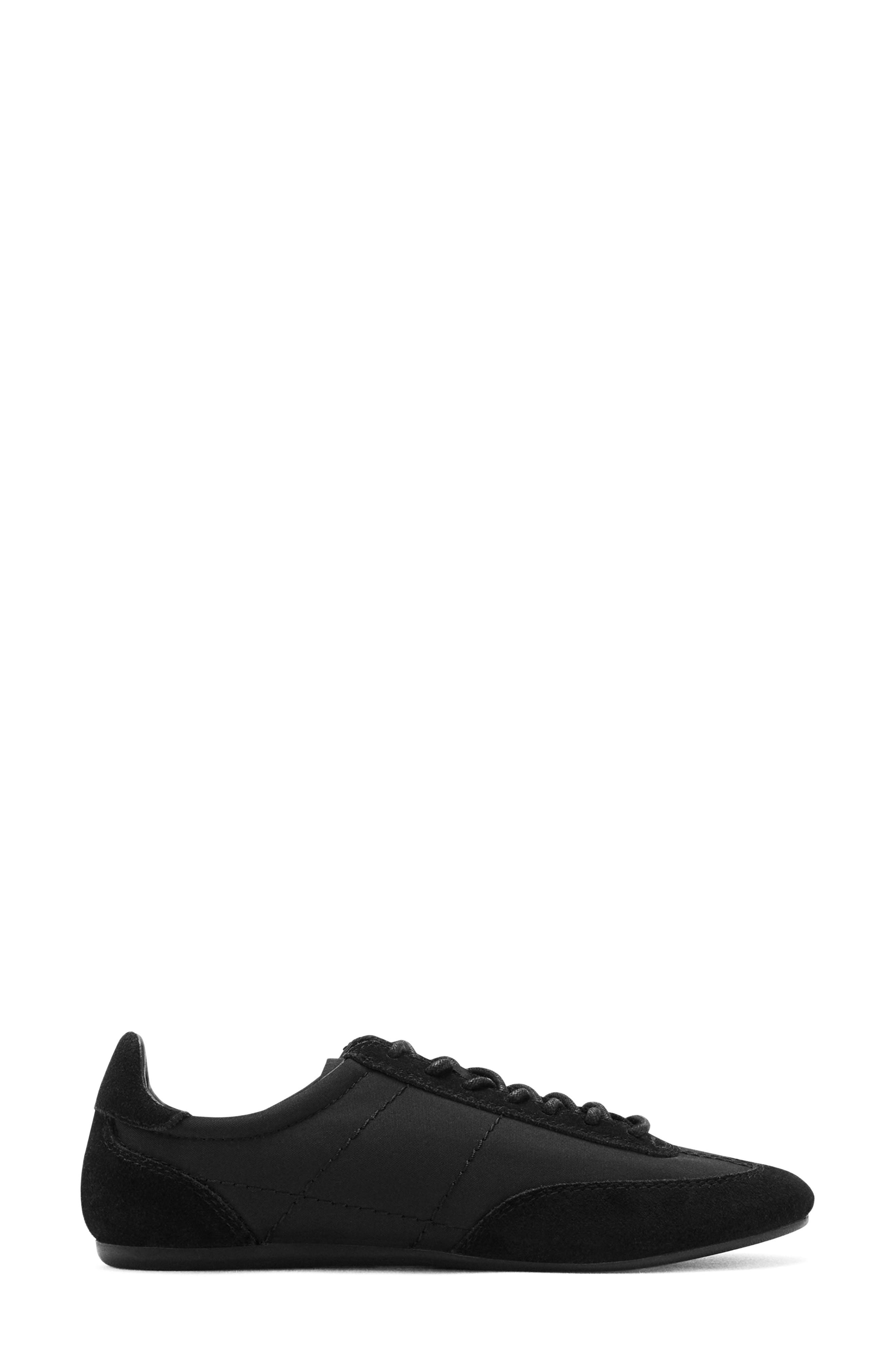 MANGO Mixed Media Sneaker, Alternate, color, Black