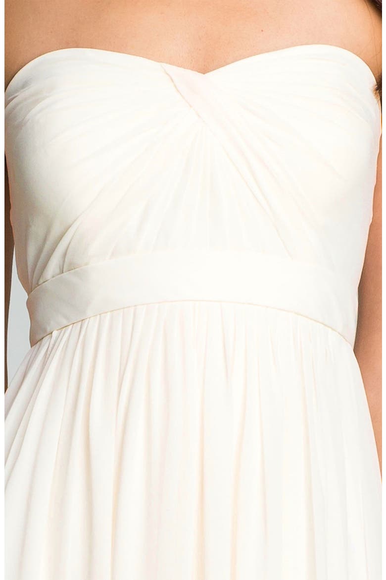 Monarch Sweetheart Neckline Layered Chiffon Gown, Alternate, color, WINTER WHITE