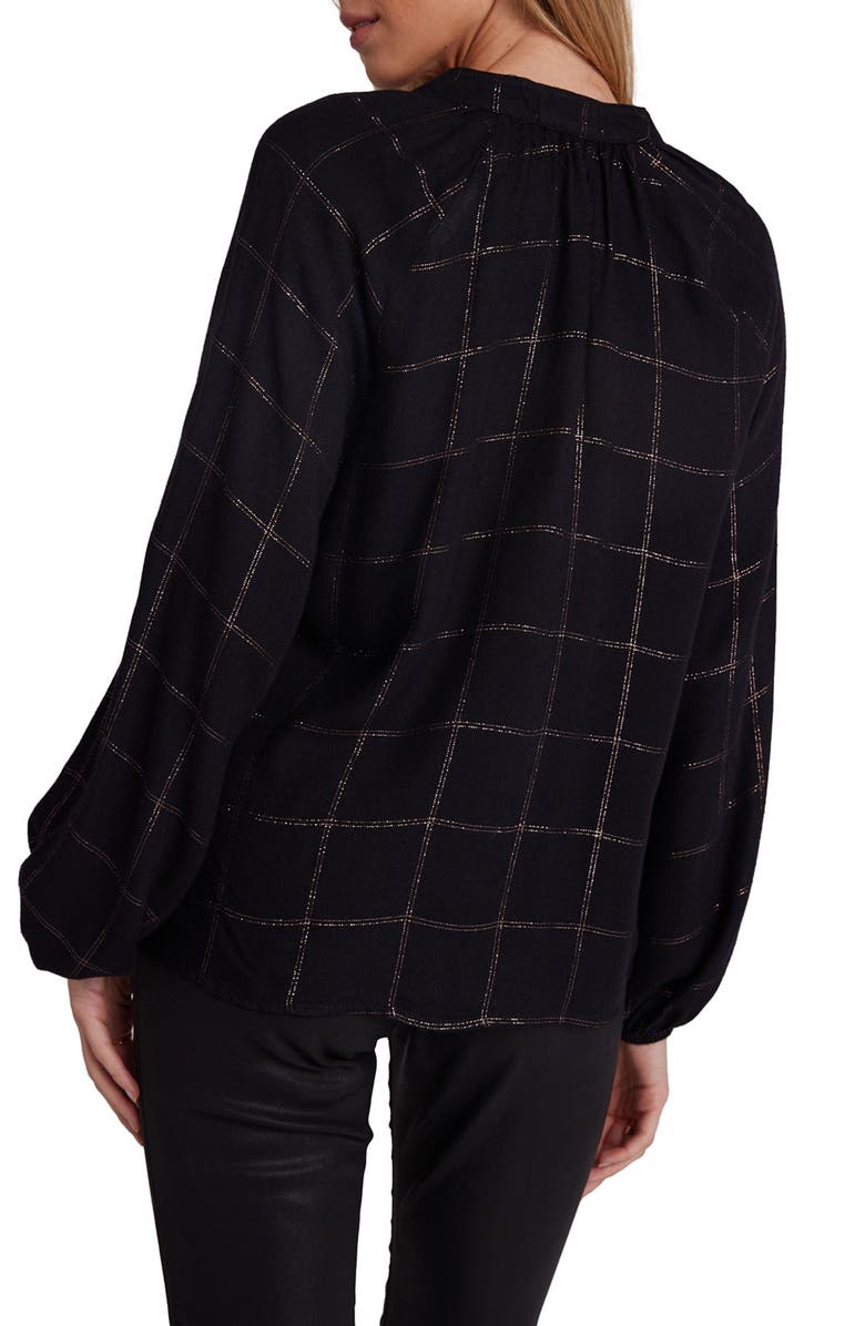 Bella Dahl Metallic Windowpane Plaid Shirt, Alternate, color, 