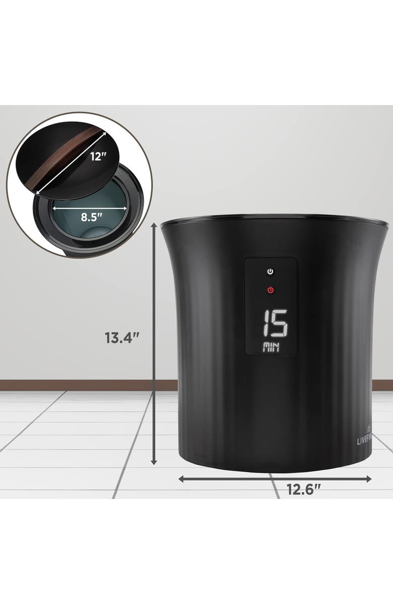 Live Fine Small Bucket Style Towel Warmer, Alternate, color, Black