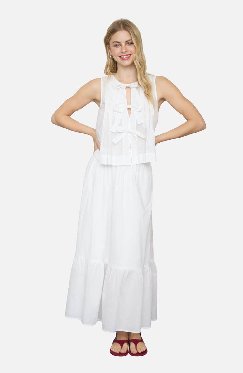 Blu Pepper Tiered Maxi Skirt, Alternate, color, White