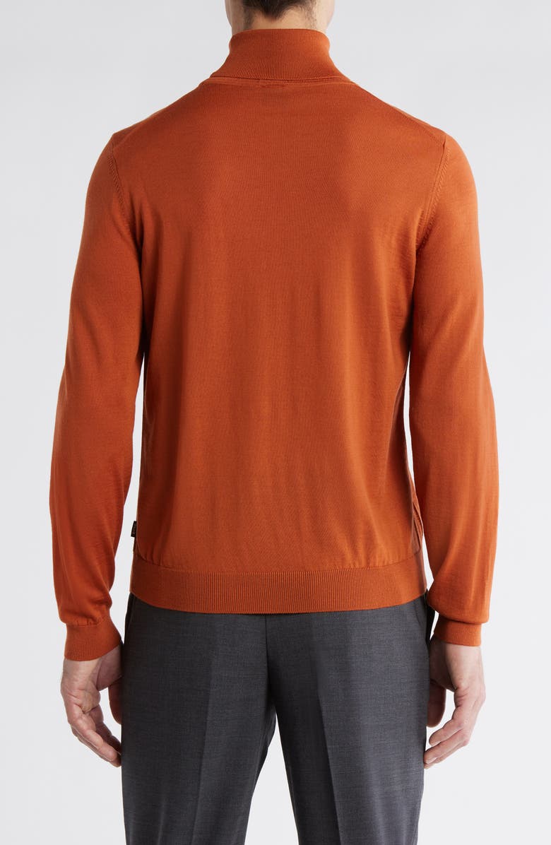 BOSS Musso Wool Turtleneck Sweater, Alternate, color, Dark Orange