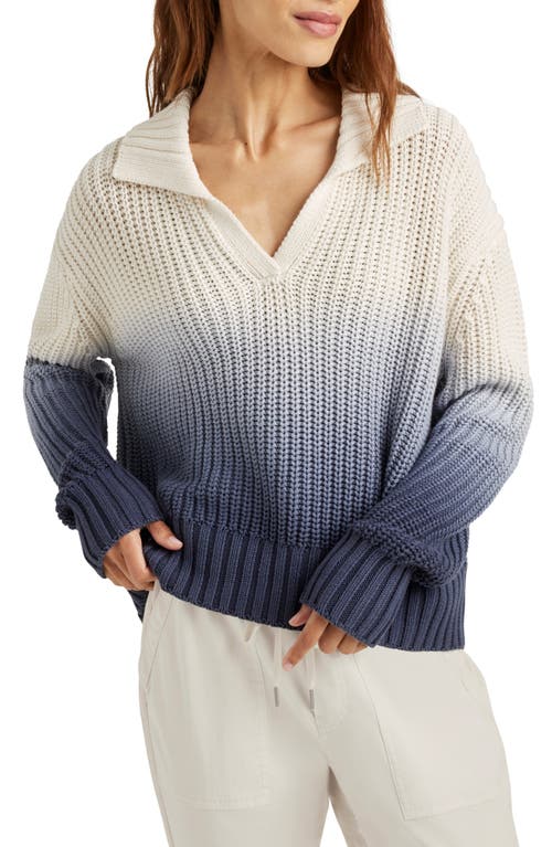 Splendid Raya Polo Sweater In Ice Navy Ombre