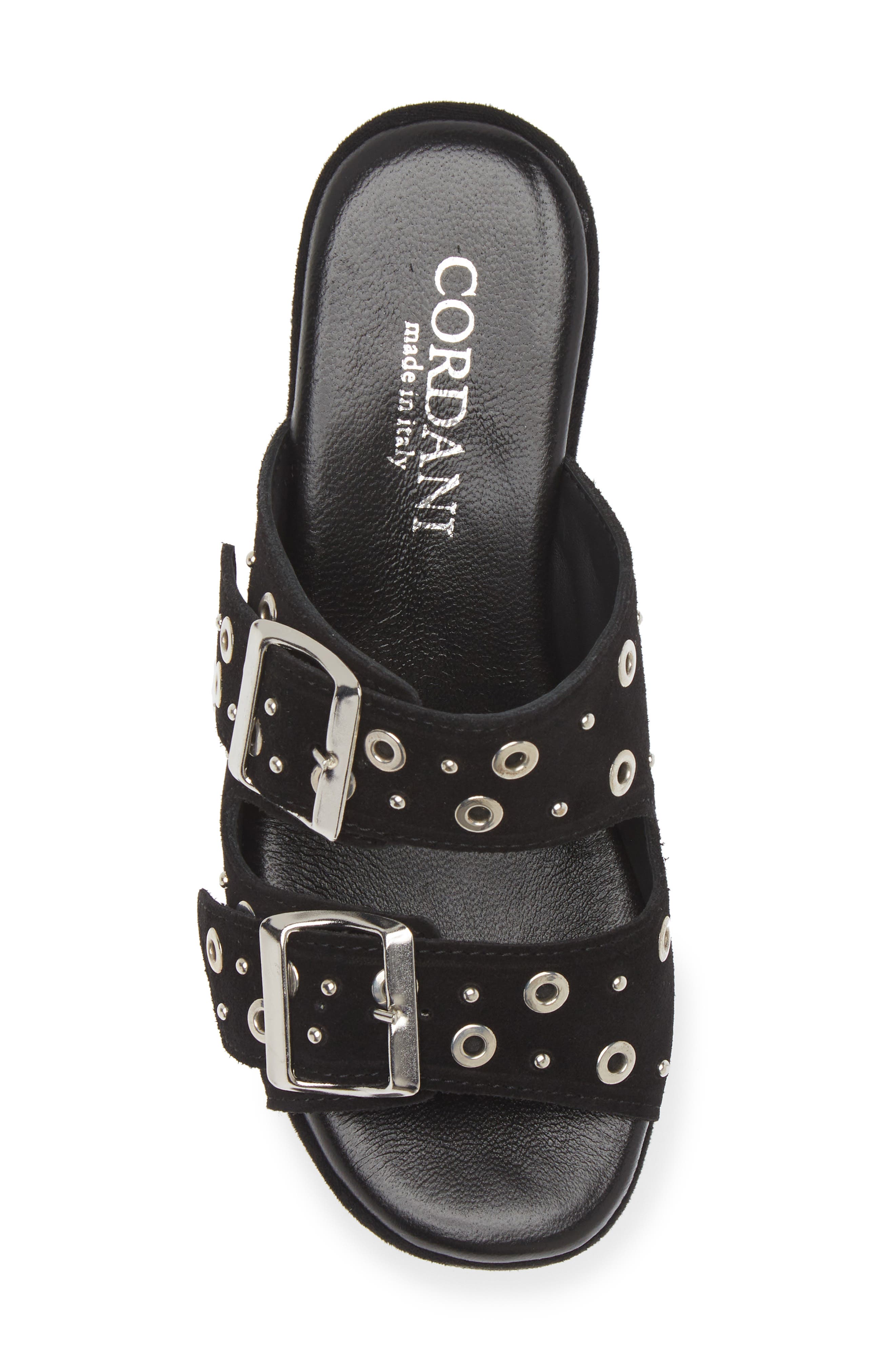 Cordani Jayne Platform Wedge Slide Sandal, Alternate, color, Crosta Nero