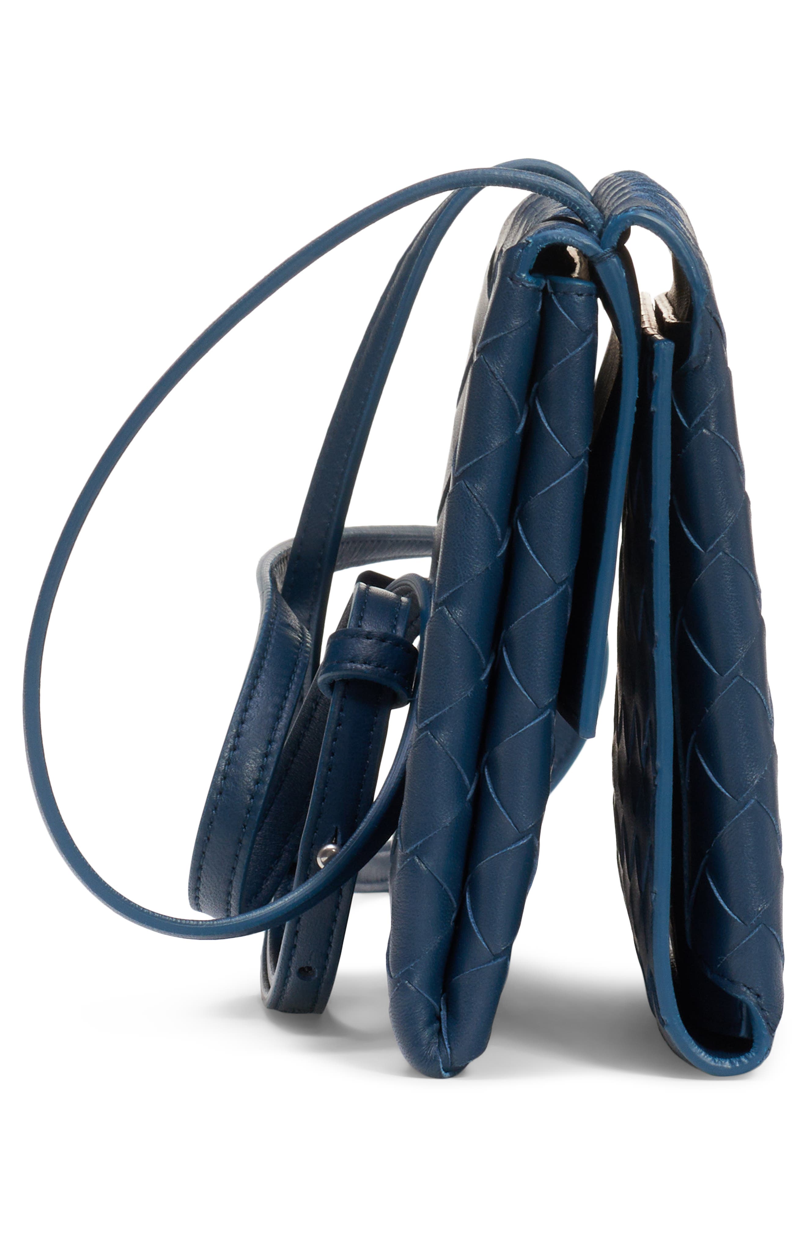 Bottega Veneta Intrecciato Leather Flap Crossbody Bag, Alternate, color, 