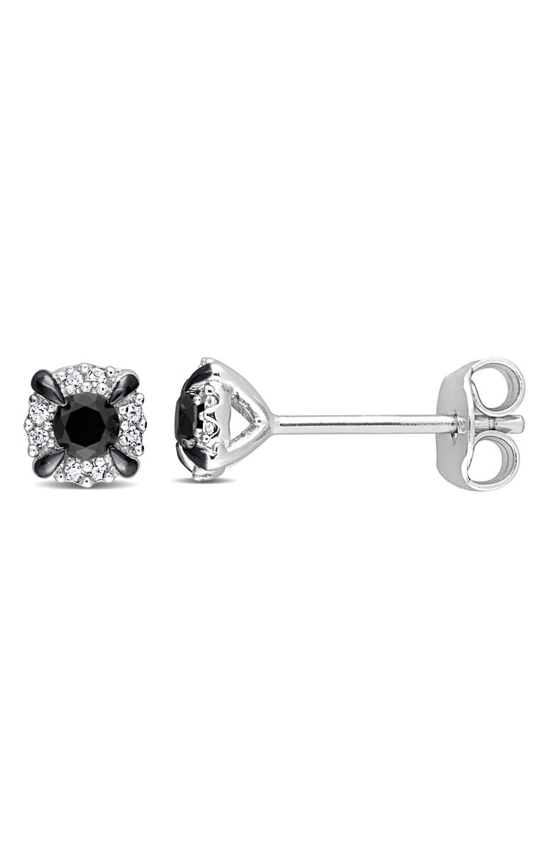 DELMAR Black & White Diamond Stud Earrings - 0.24 ctw., Main, color, Black