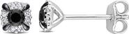 DELMAR Black & White Diamond Stud Earrings - 0.24 ctw.