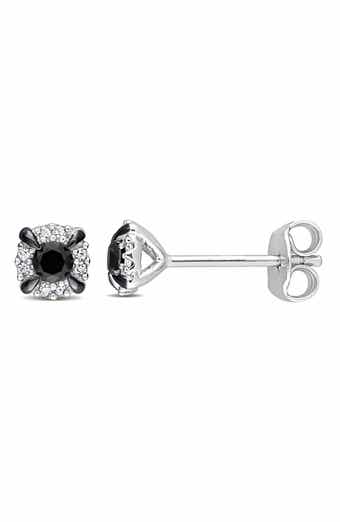 Black & White Diamond Stud Earrings - 0.24 ctw.
