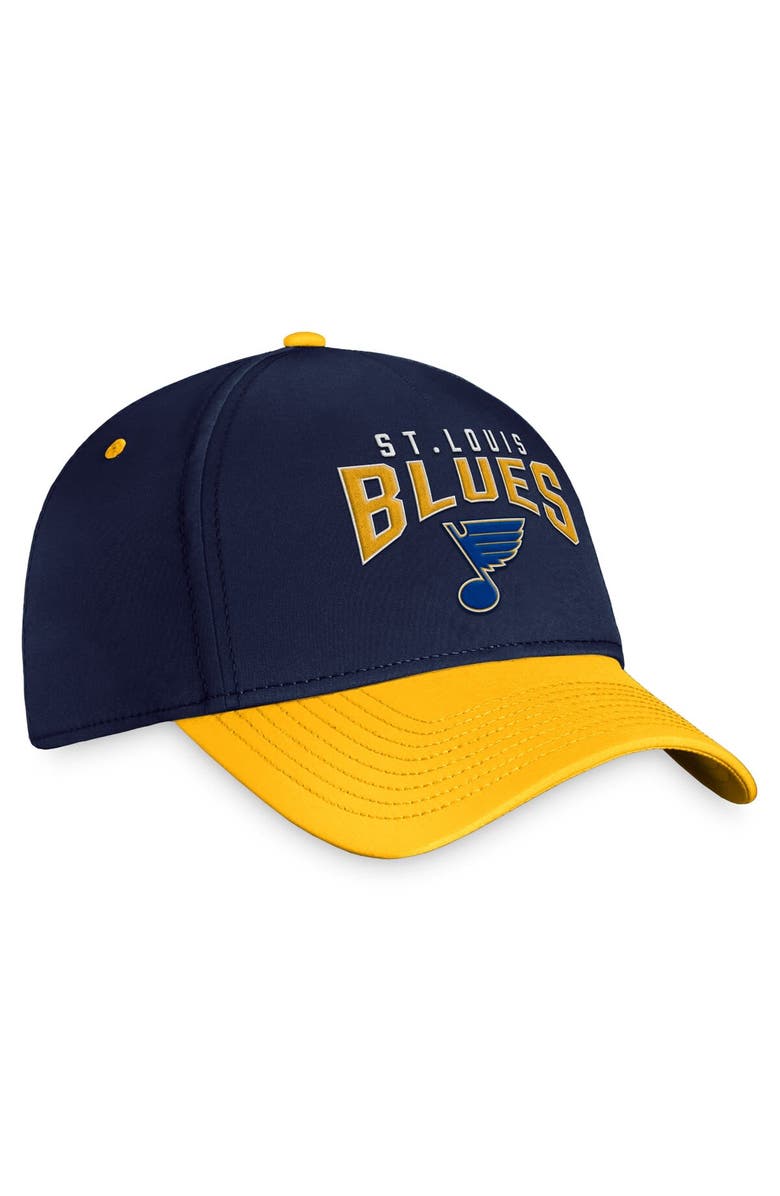 FANATICS Men's Fanatics Branded Navy/Gold St. Louis Blues Fundamental 2-Tone Flex Hat, Alternate, color, Navy