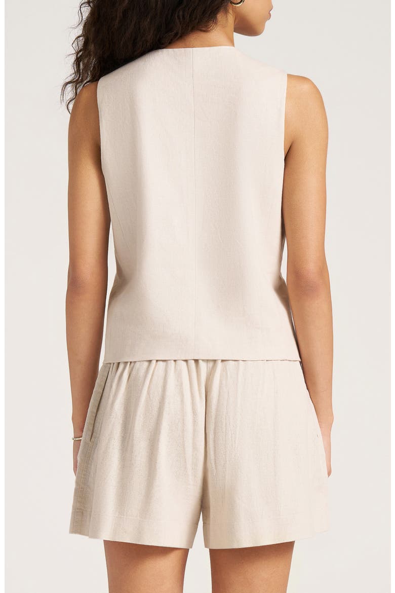 Davenport Linen Blend Vest, Alternate, color, SAND