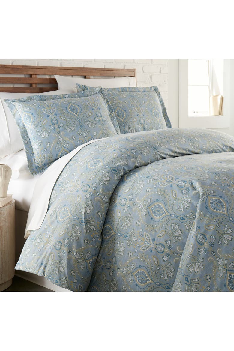 Luxury Premium Collection Oversized Duvet Cover Set, Main, color, PAISLEY GRACE BLUE