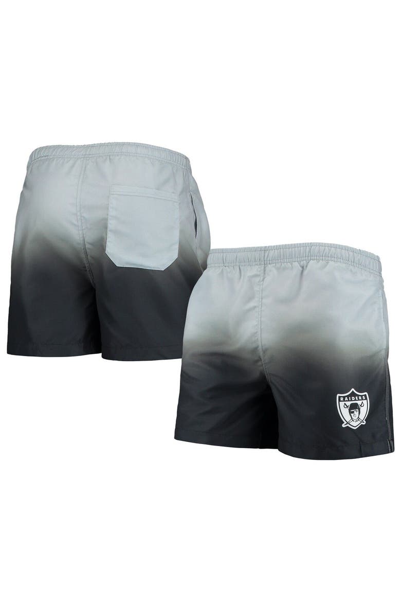 Men's FOCO Black Las Vegas Raiders Retro Dip-Dye Swim Shorts, Main, color, Black