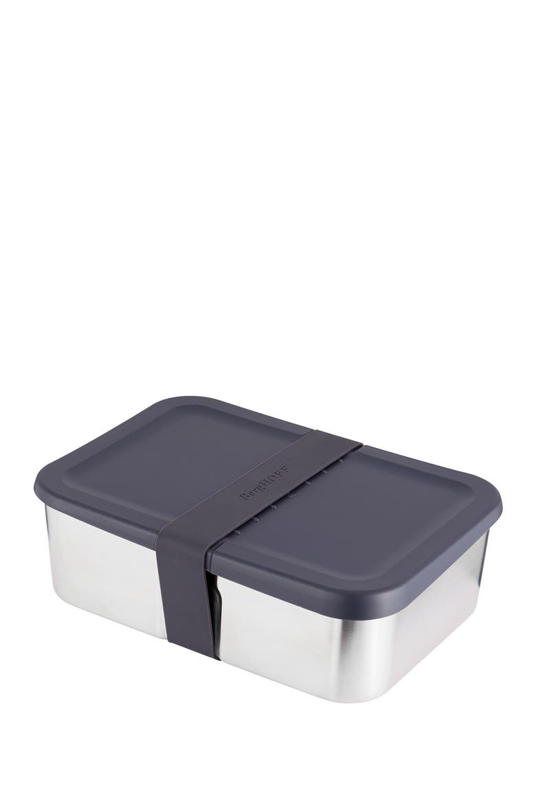 Essentials 8.25" Stainless Steel Lunch Box, Main, color, SILVER, BLUE
